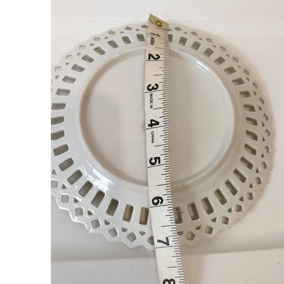 Vintage Edwardian Plate Porcelain 7" Lady Hat Floral Scalloped - Picture 2 of 2